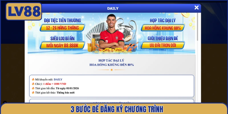 3 bước để đăng ký chương trình